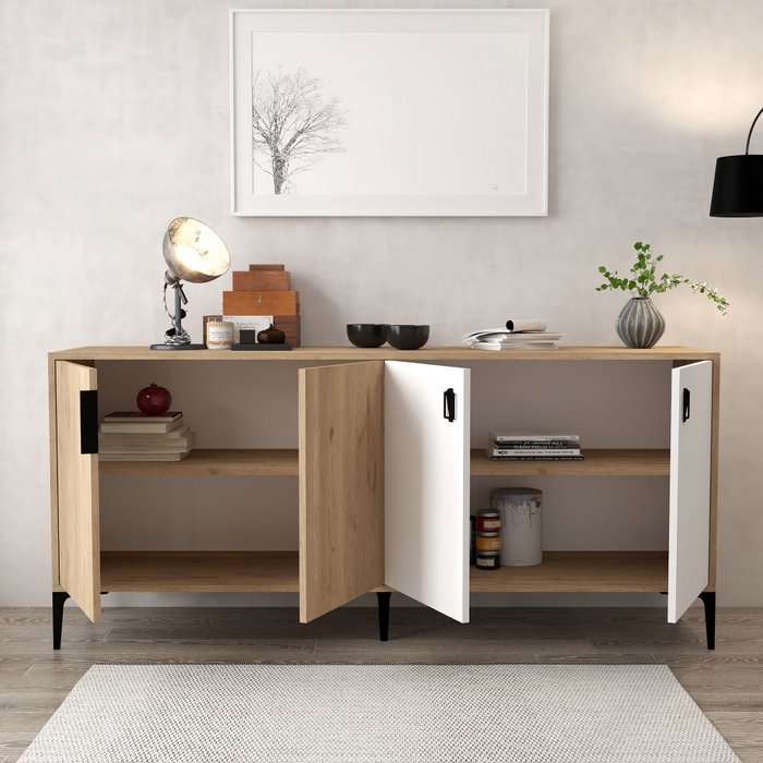 Hanah Home Neva 4003 Consola Roble zafiro y blanco